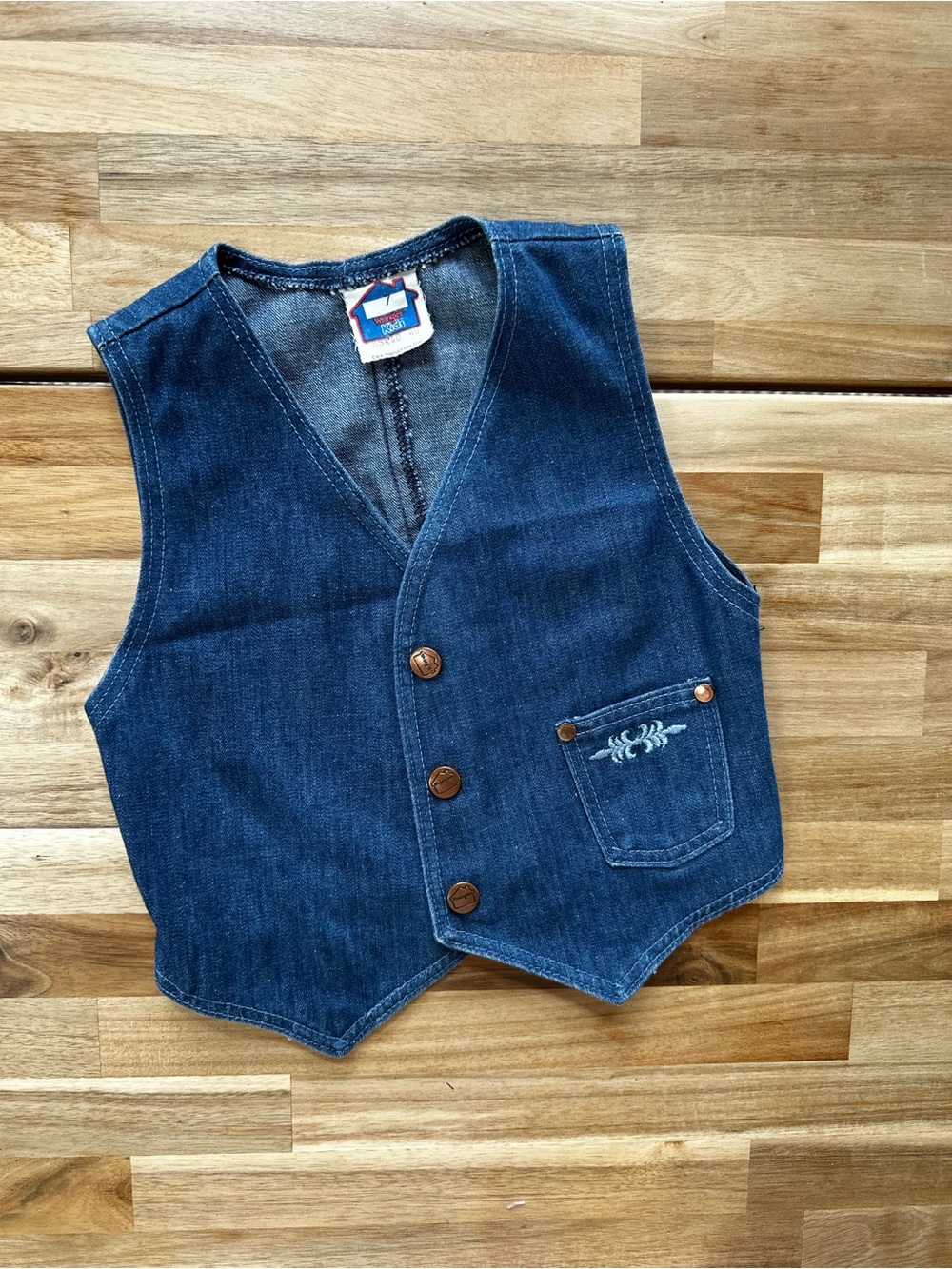 Wrangler Dark Blue Denim Vest for Kids